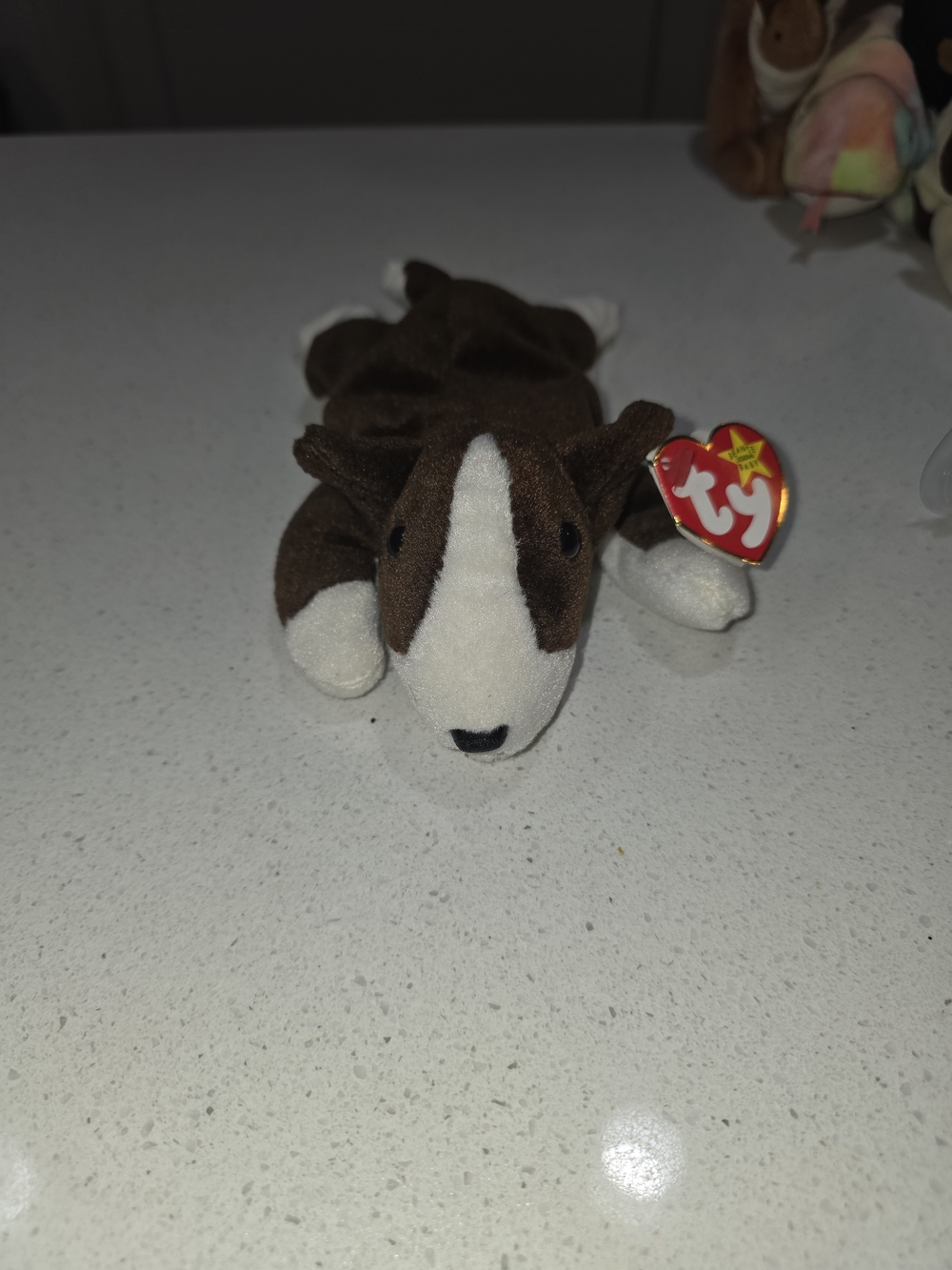Ty Beanie Babies Brown and White Dog Plush